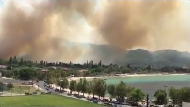 ВАТРА ГУТА ТАСОС: У току евакуација; Српски туристи: Не може да се дише (ВИДЕО)